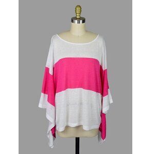 TOMMY BAHAMA LINEN COLORBLOCK BOAT NECK TOP